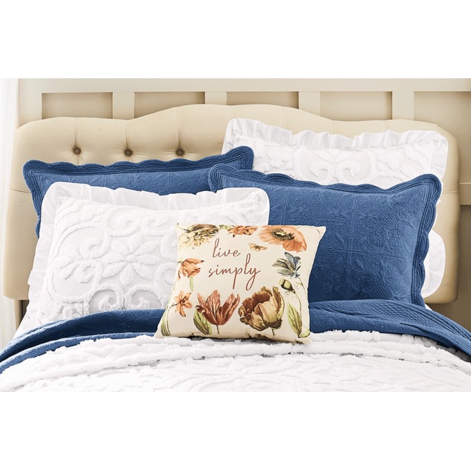 Adeline Chenille Sham with Ruffled Edges, , large