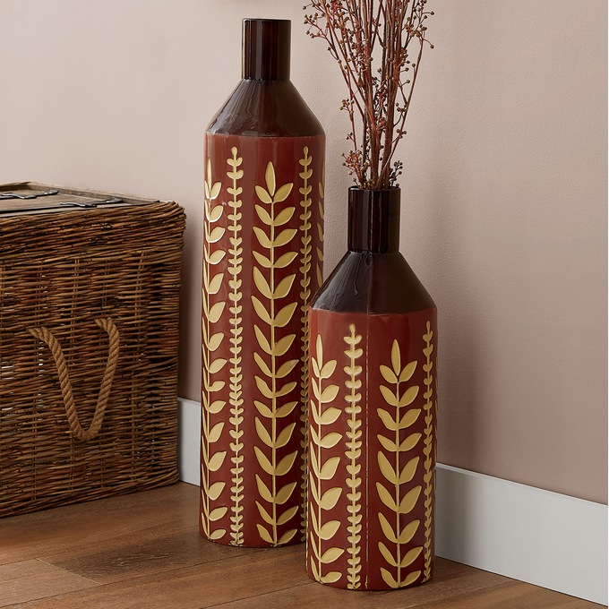 Orange Fleur Floor Vases Country Door