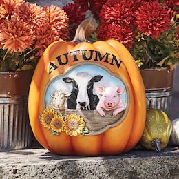 3-D Farm Design Pumpkin, , large