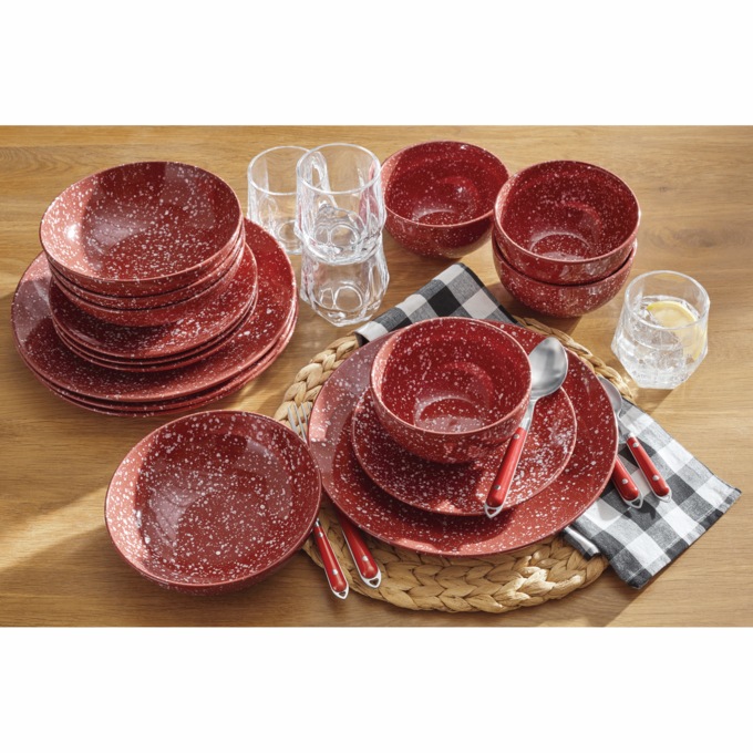 Speckled dinnerware set on sale