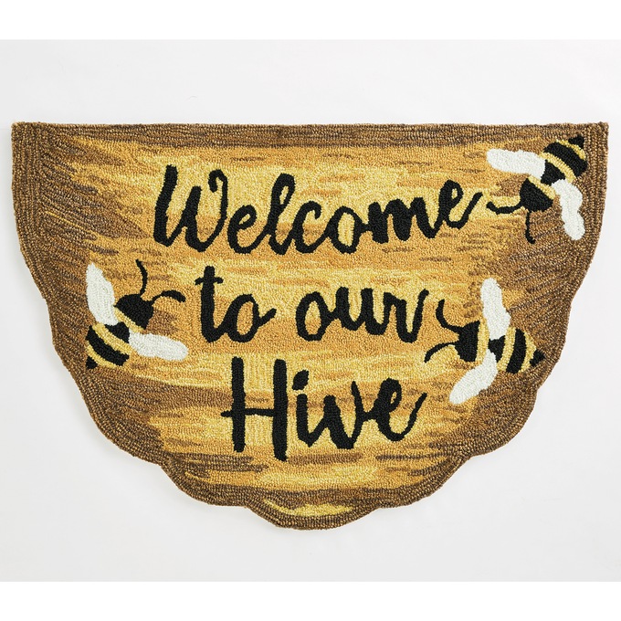 Bee Hive Shaped Indoor/Outdoor Mat - 24" X 36", , large