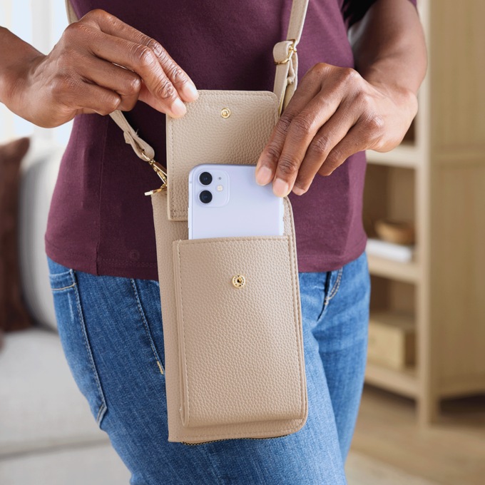 Smartphone Crossbody, Cream, large