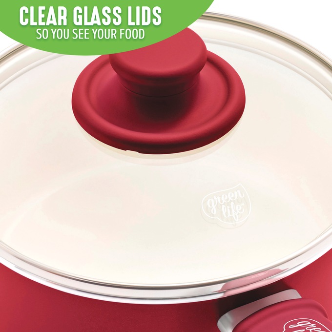 Set of 2 Greenlife Soft-Grip Ceramic Saucepans, , large