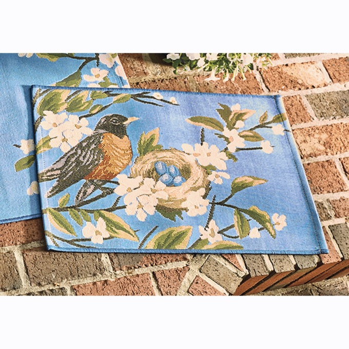 Indoor/Outdoor Robin's Nest Blue Rug, , large