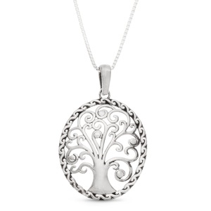 Sterling Silver Family Tree Pendant, , large