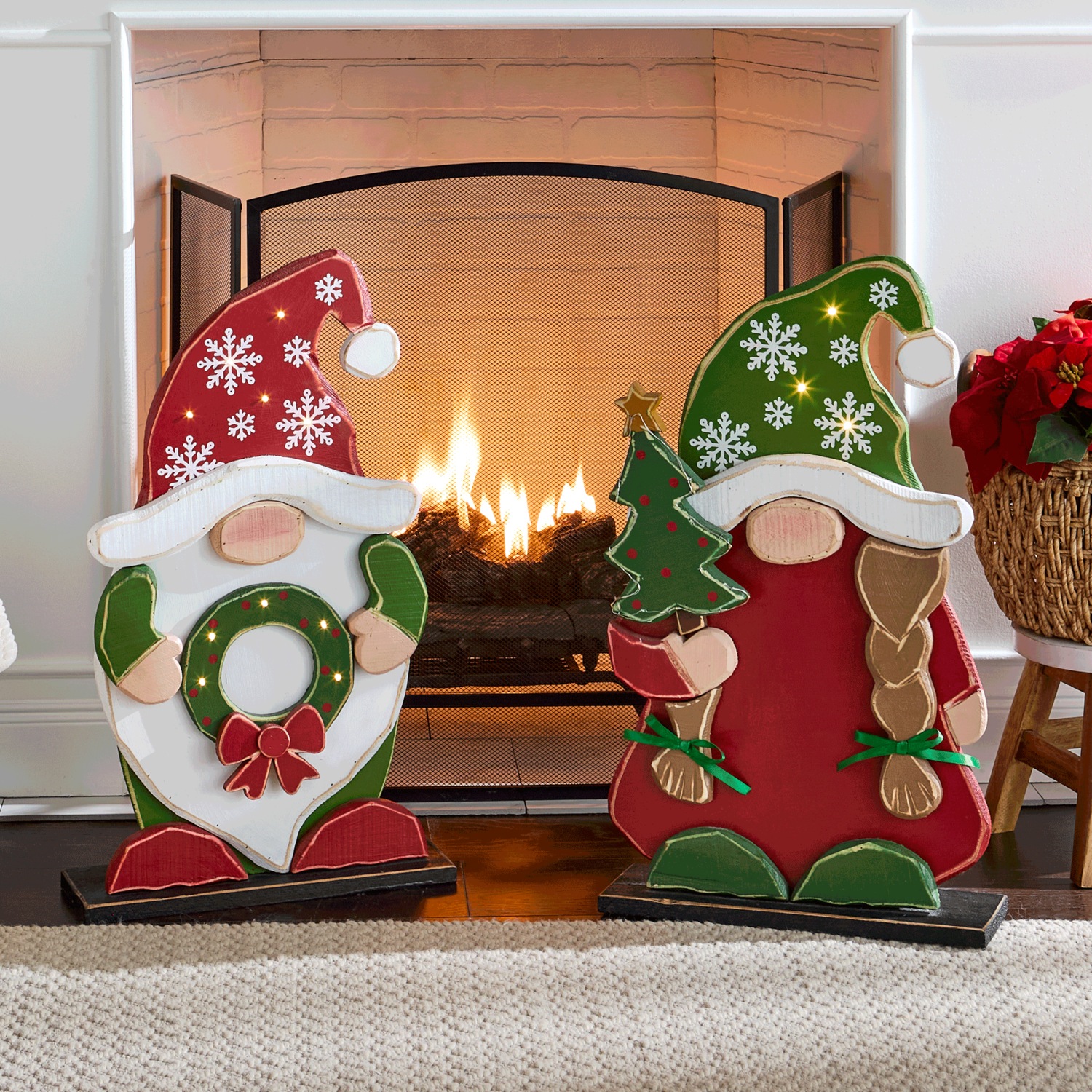 cheap times  natal design オーナメント Chunky Wood Lit Christmas Gnome | Country Door
