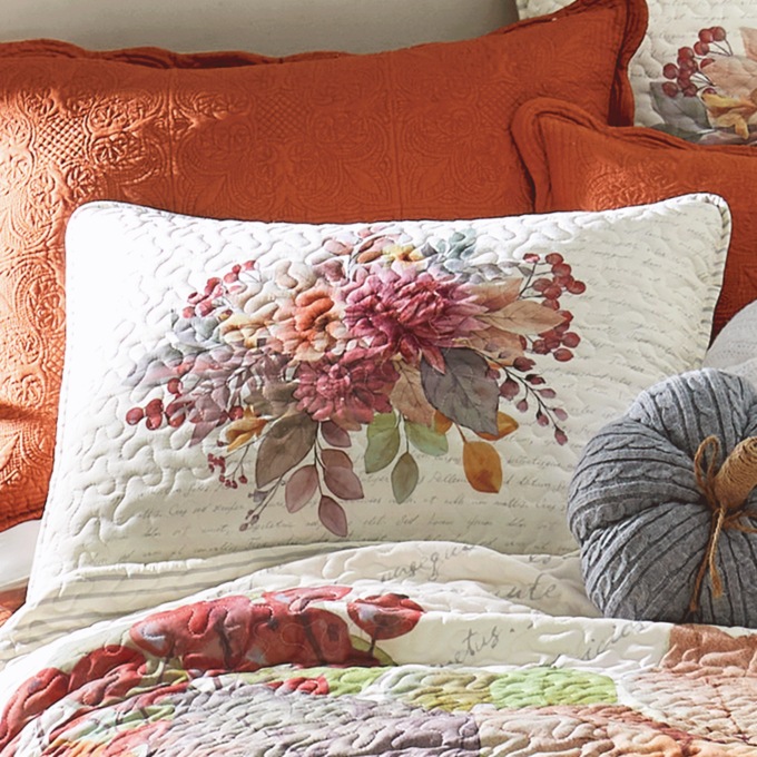 Prairie Bloom Floral Quilted Standard Sham, Multi, large