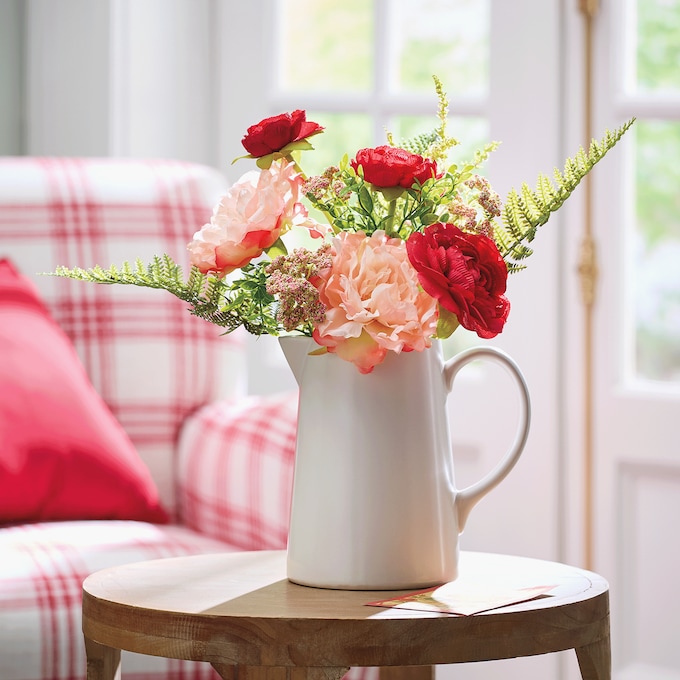 Peony Bouquet in Ceramic Pitcher, , large