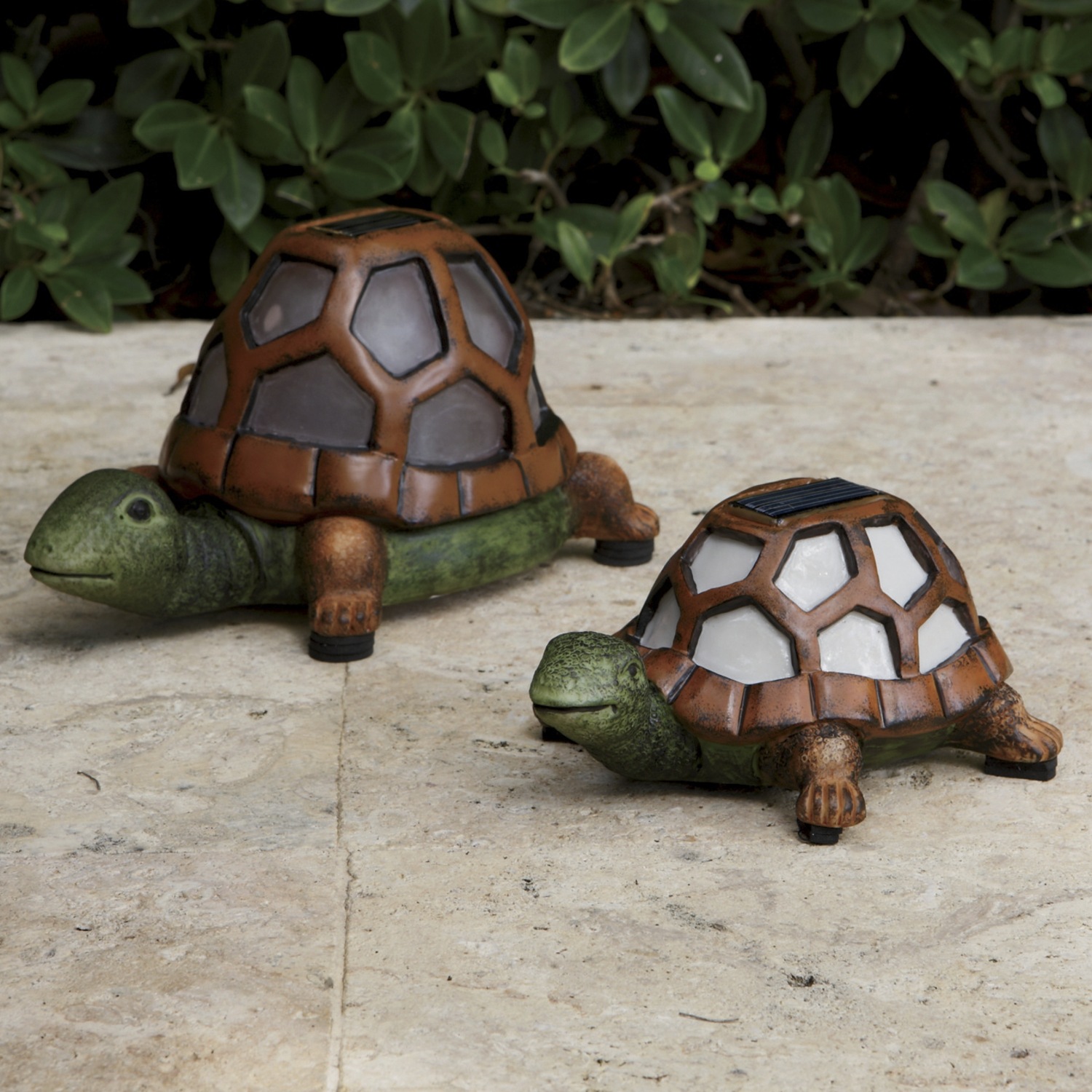 Set of 2 Solar Turtle Lights Country Door