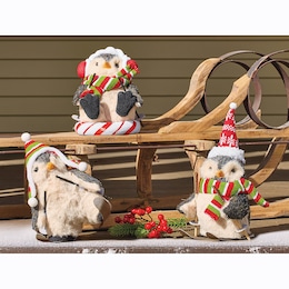 Set of 3 Sisal Playing Penguins, , large