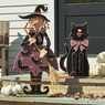 Chunky Wood Cutouts Lit Witch and Black Cat - Buy Both and Save, , large