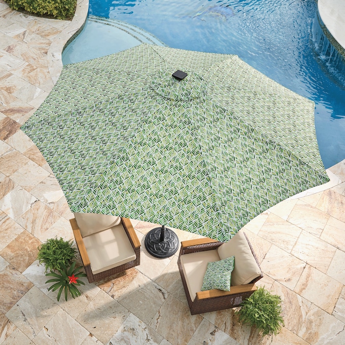 9' Solar Lit Umbrella, , large