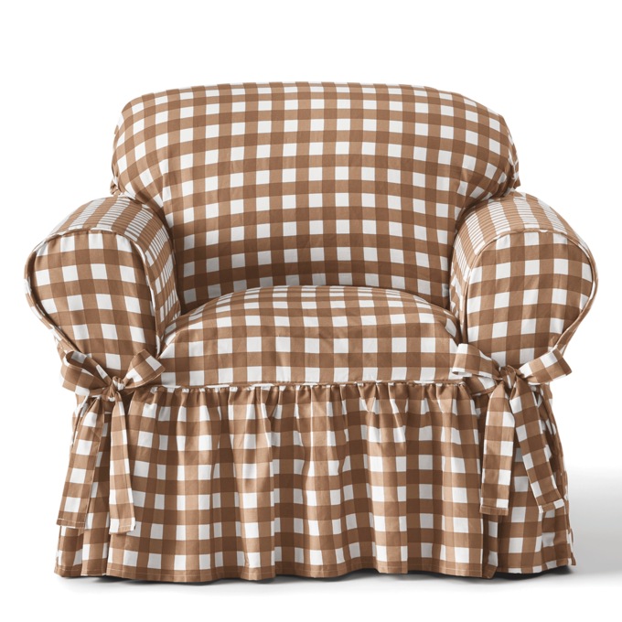 Gingham Farmhouse Slipcover, , large