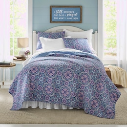 Lavender Florals 3-Piece Quilt Set, , large