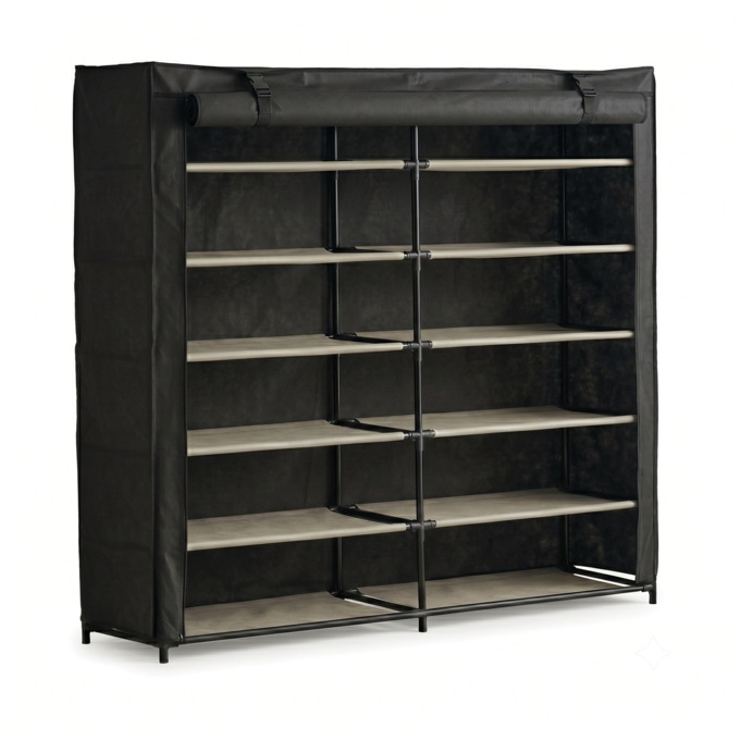 6-Layer Fabric Double Shoe Storage Organizer, , large