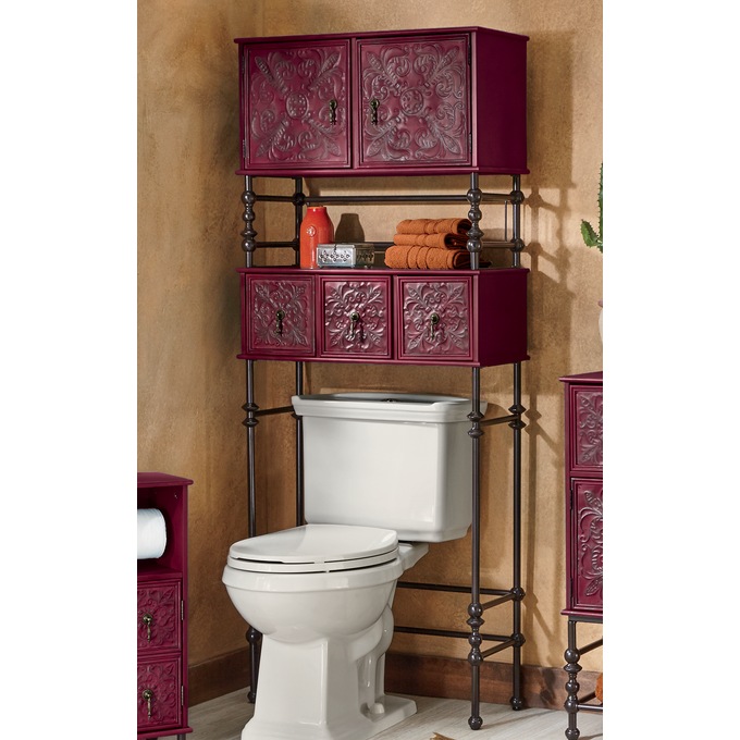 Embossed Floral Bathroom Space Saver Country Door