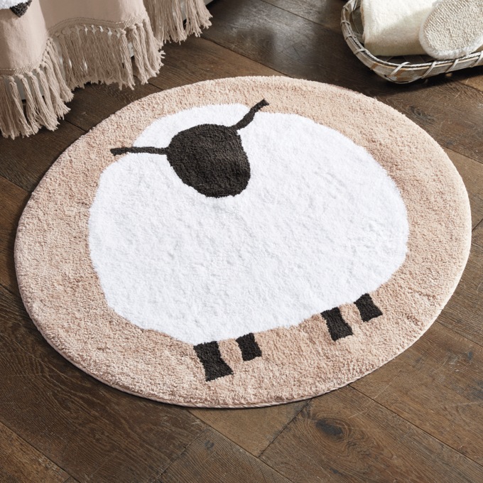 Sheep-Shaped Bath Mat, , large