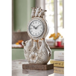 Pig Family Tabletop Clock, , large