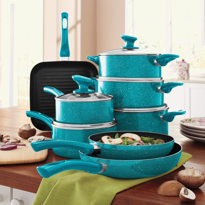 13-Piece Granite Aluminum Cookware Set