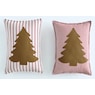 Set of 2 Christmas Tree Appliqu&eacute; Accent Pillows, Multi, large