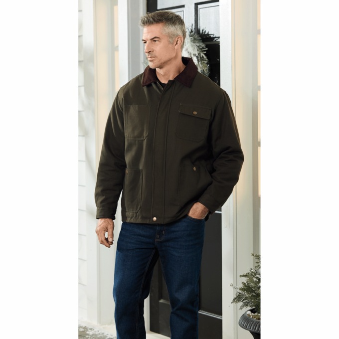 Flannel-Lined Barn Coat, , large