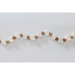 Marble Heart and Wood Bead Garland, , large