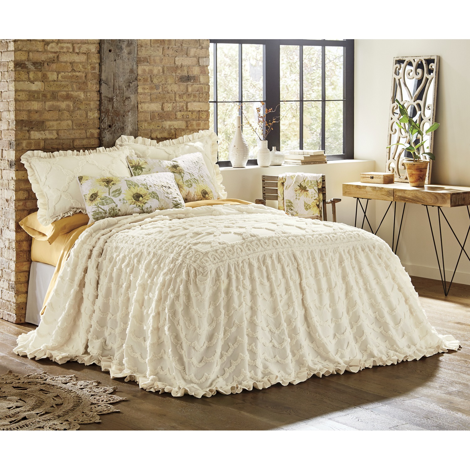 Angelica Ruffle Chenille Bedspread | Country Door