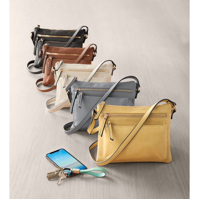 M.C. Handbags Double Zip Crossbody, , large