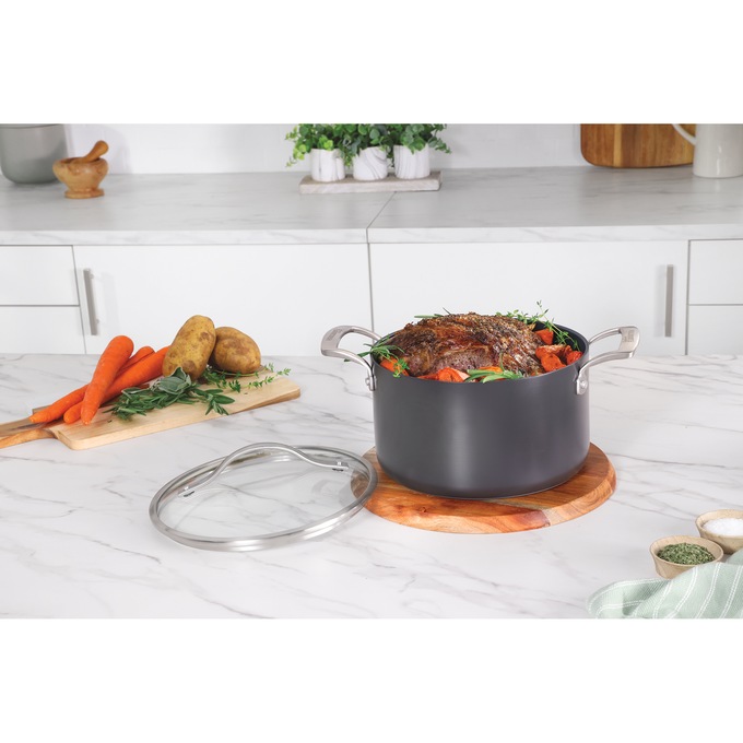 Guy Fieri Flavortown 12-Piece Laser Titanium Cookware Set, Black, large