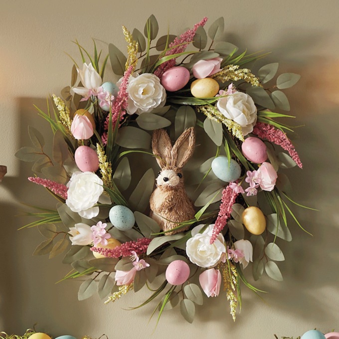 Easter Wreath with Sisal Bunny, , large