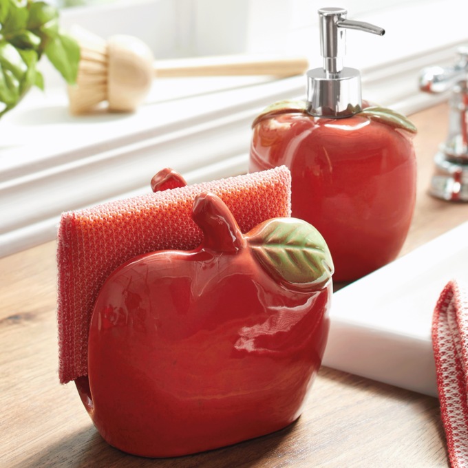 Apple Sponge Holder & Soap Pump, , large