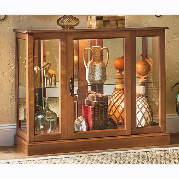 Lit Short Curio Cabinet, , large