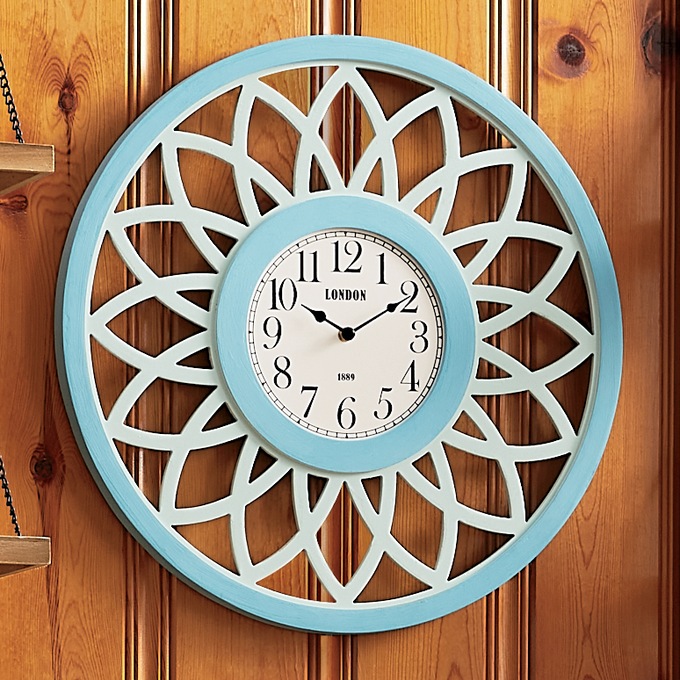 Flower Cutout Wall Clock, , large