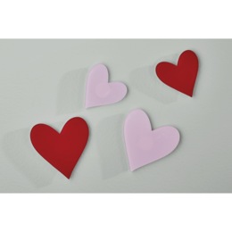Set of 20 Pink and Red Hearts, , large