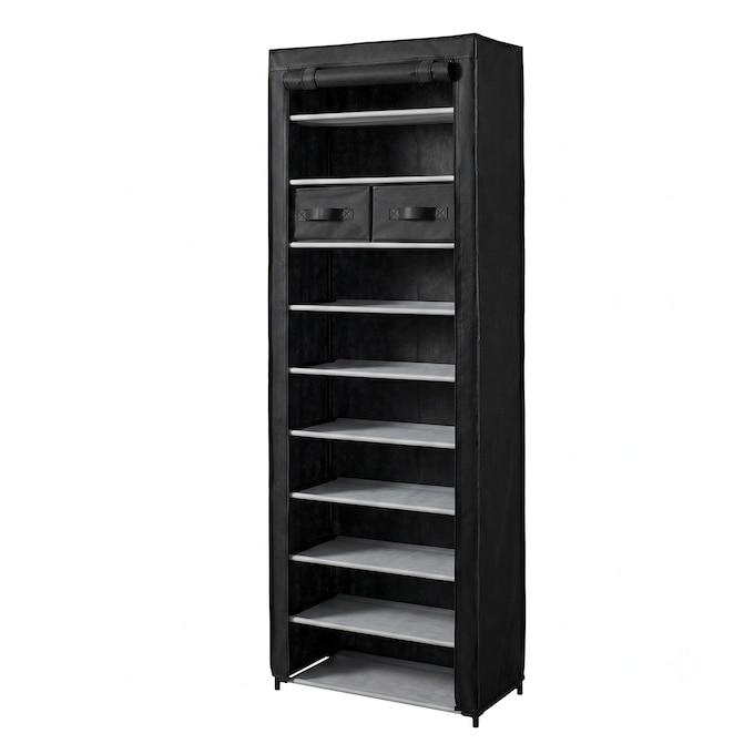Tall 10-Layer Fabric Shoe Storage Organizer, , large