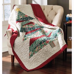 Tree and Snowflake Quilted Throw, , large