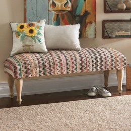 Striped Knit Bench, , large