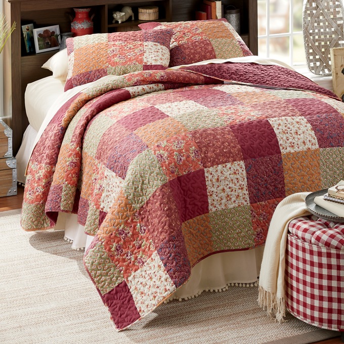 Farmhouse Patch Quilt And Sham Country Door