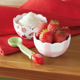 Strawberry Custard Dish Set, , large