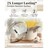 Gotham Steel 5-Quart Pasta Pot, Cream, large