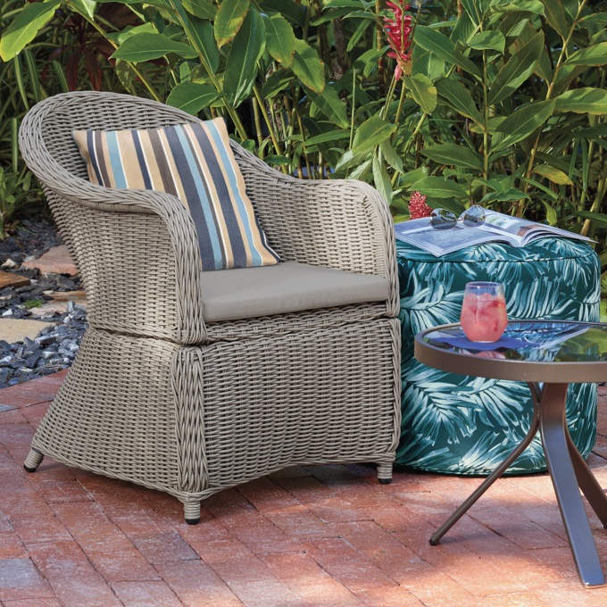 Gayle Wicker Chair, Gray, large