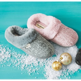 Dearfoams Claire Cable-Knit Chenille Clog, , large