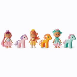Set of 6 Princess &amp; Pony Dolls, , large