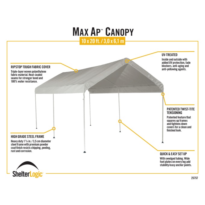 ShelterLogic Gazebo Canopy, 10' x 20', , large