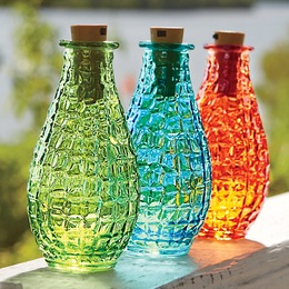 Set of 3 Lit Wish Bottles, , large