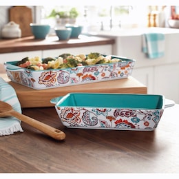 Set of 2 Floral Bakers, , large