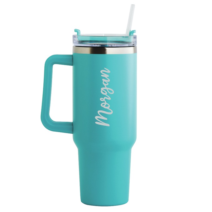 Personalized Script Stainless Steel 40-oz. Travel Mug, , large