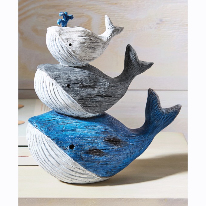 Stacked Whale Figurine, , large