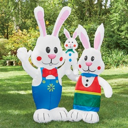 Easter Bunny Family Inflatable, , large