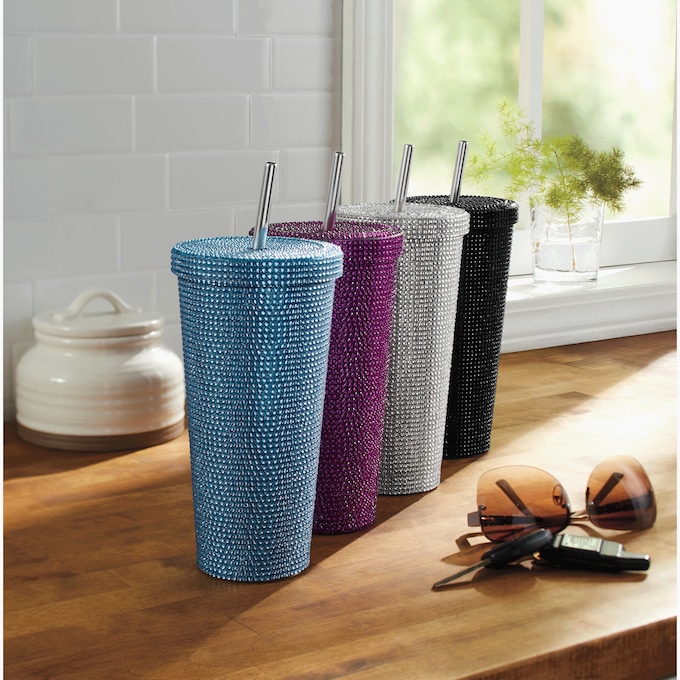 Rhinestone Double Wall Stainless Steel Travel Cup, , large